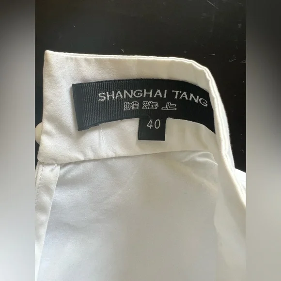 Shanghai Tang Elegant White Ruffle Blouse Size 40 (4) - Picture 6 of 7